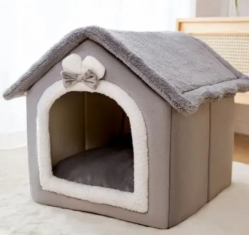 Foldable Dog House Pet Cat Bed Winter Dog Villa Sleep Kennel Removable Nest Warm Enclosed Cave Sofa Pets Supplies - Bellarte Enchanté Foldable Dog House Pet Cat Bed Winter Dog Villa Sleep Kennel Removable Nest Warm Enclosed Cave Sofa Pets Supplies